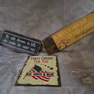 3 Metal Signs